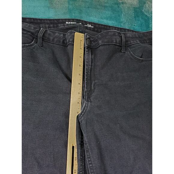 Old Navy Jeans Sz 20 Long Womens Black Stretch Pants Mid Rise Denim Bootcut - Picture 7 of 12